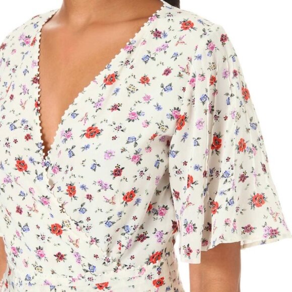 THE KOOPLES Mixed Print 100% Silk Ditsy Floral Flowy Mini Dress - Size XS - Picture 2 of 16